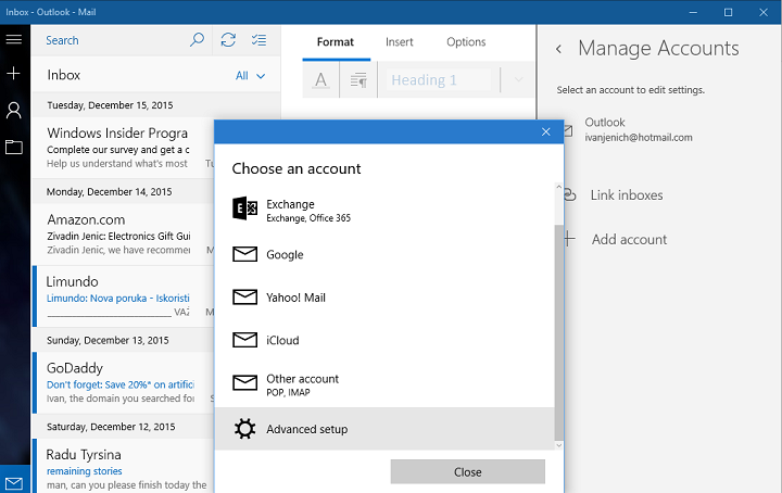 Add outlook to apple mail